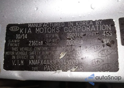 2015 Kia Forte Ex z USA, uszkodzony, nr VIN KNAFX4A83F5345209